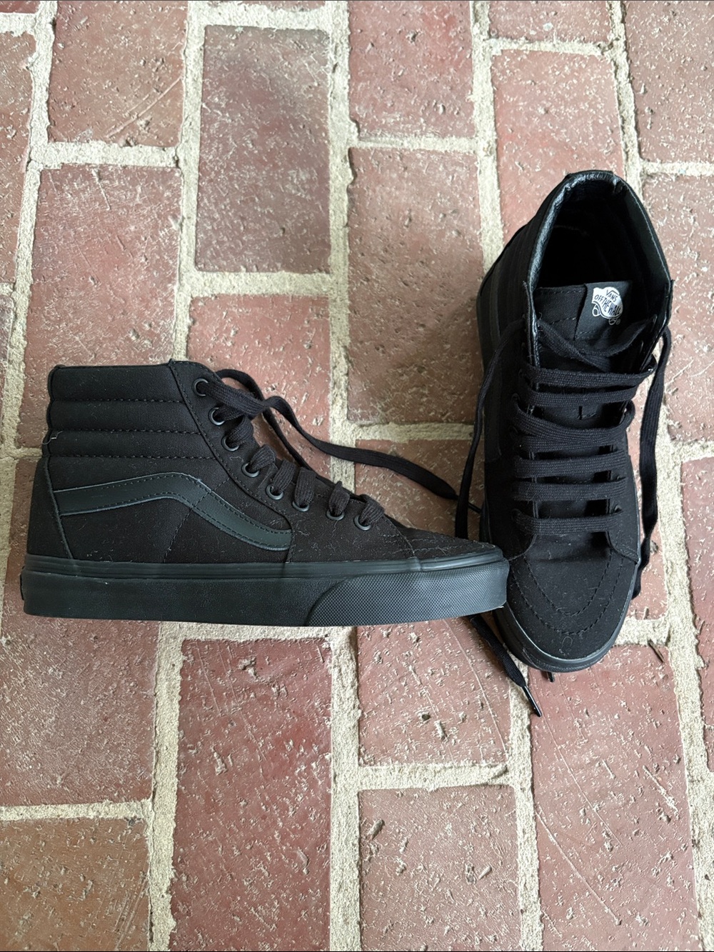 Vans EUC Black Sk-8 Triple Black High-Top Canvas Sneakers